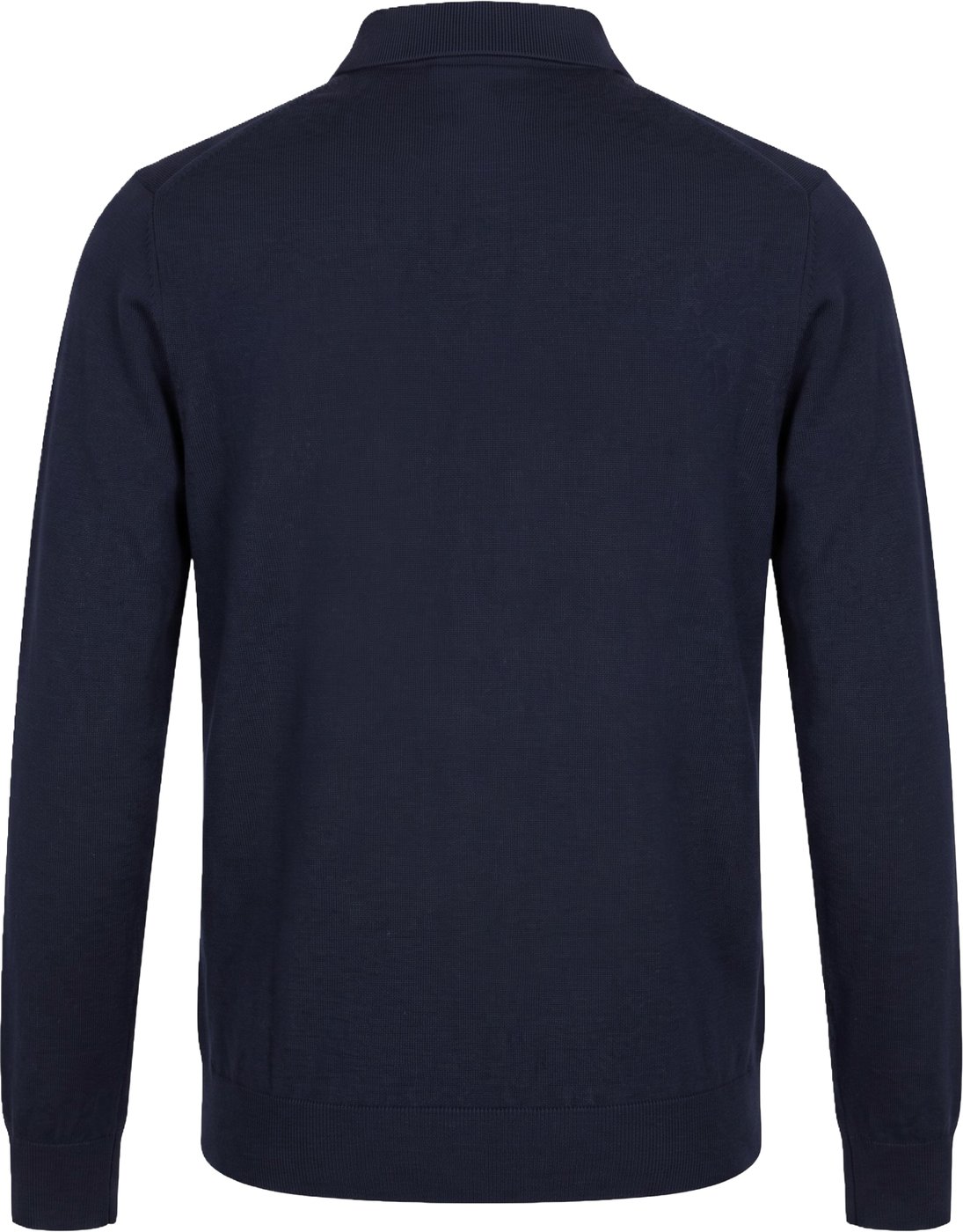 Long sleeve polo in wool