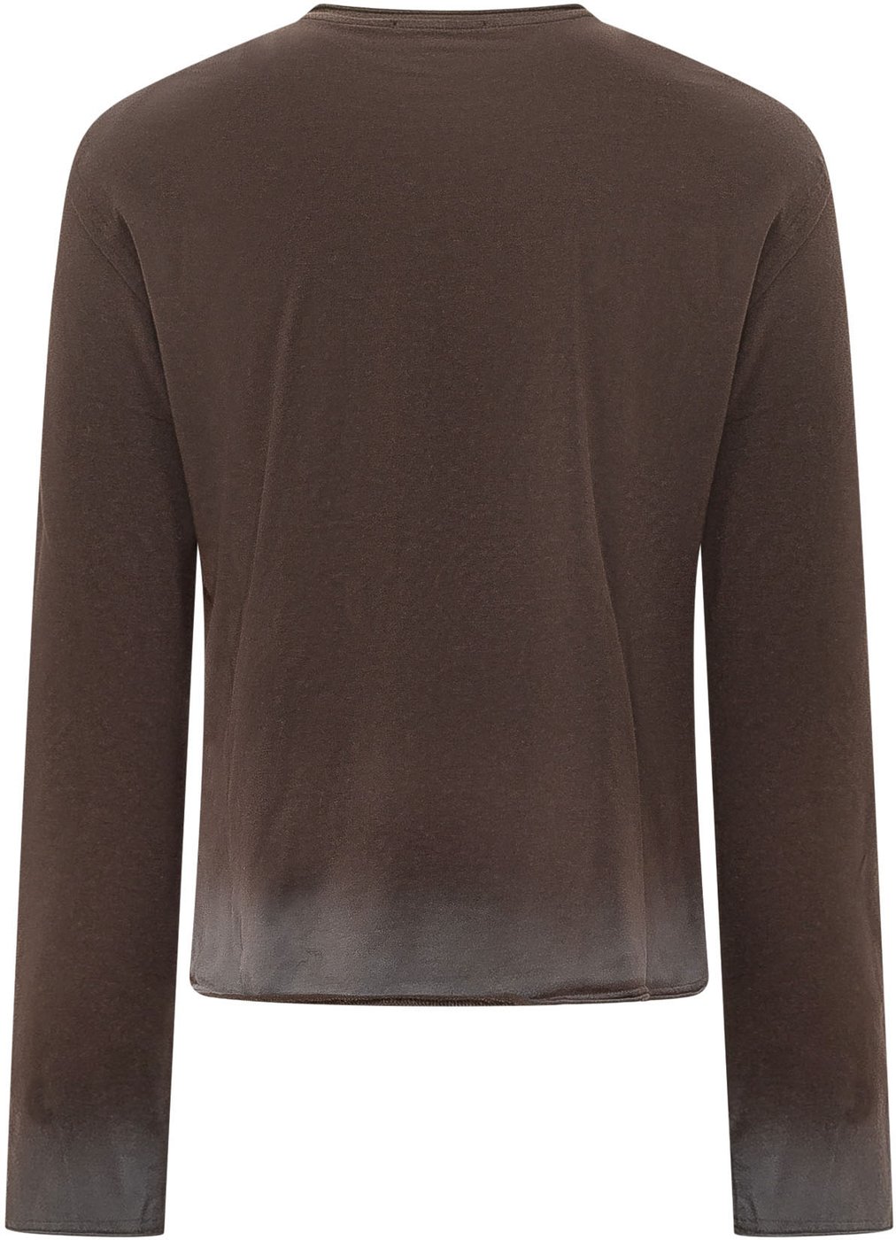T-shirt a Maniche Lunghe con Logo Traforato