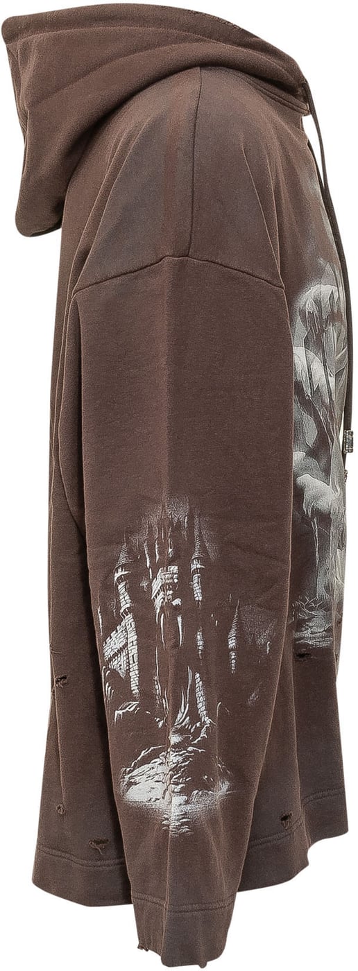 Felpa Gothic con Cappuccio e Stampa