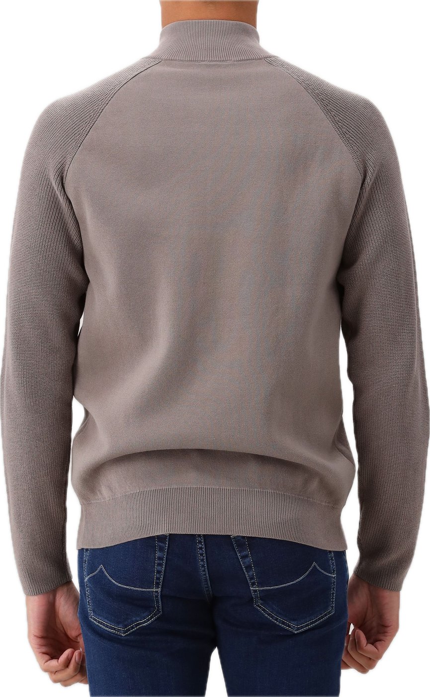 Genti Vest Taupe Cardigan Zip LS