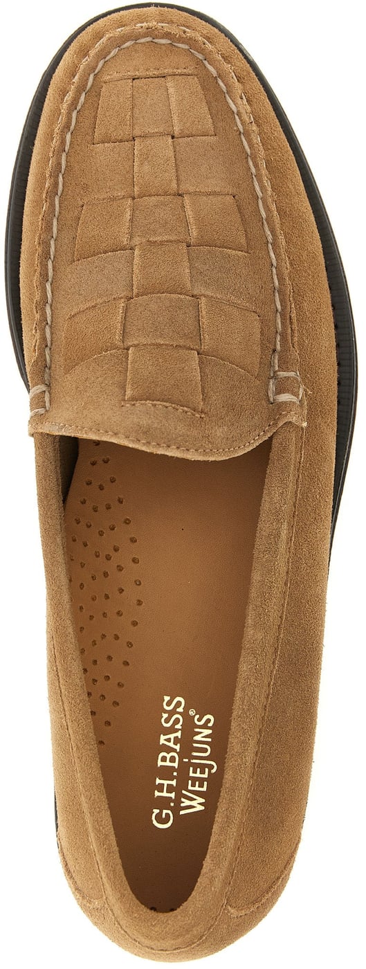 G.H. BASS Beige Cowhide Slip-On Loafers