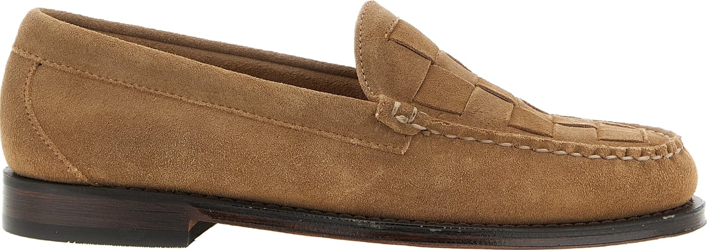 G.H. BASS Beige Cowhide Slip-On Loafers