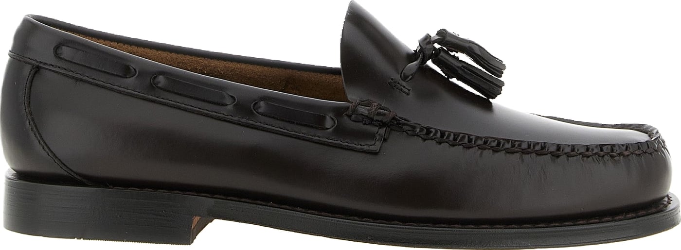 G.H. BASS Brown Cowhide Slip-On Loafers