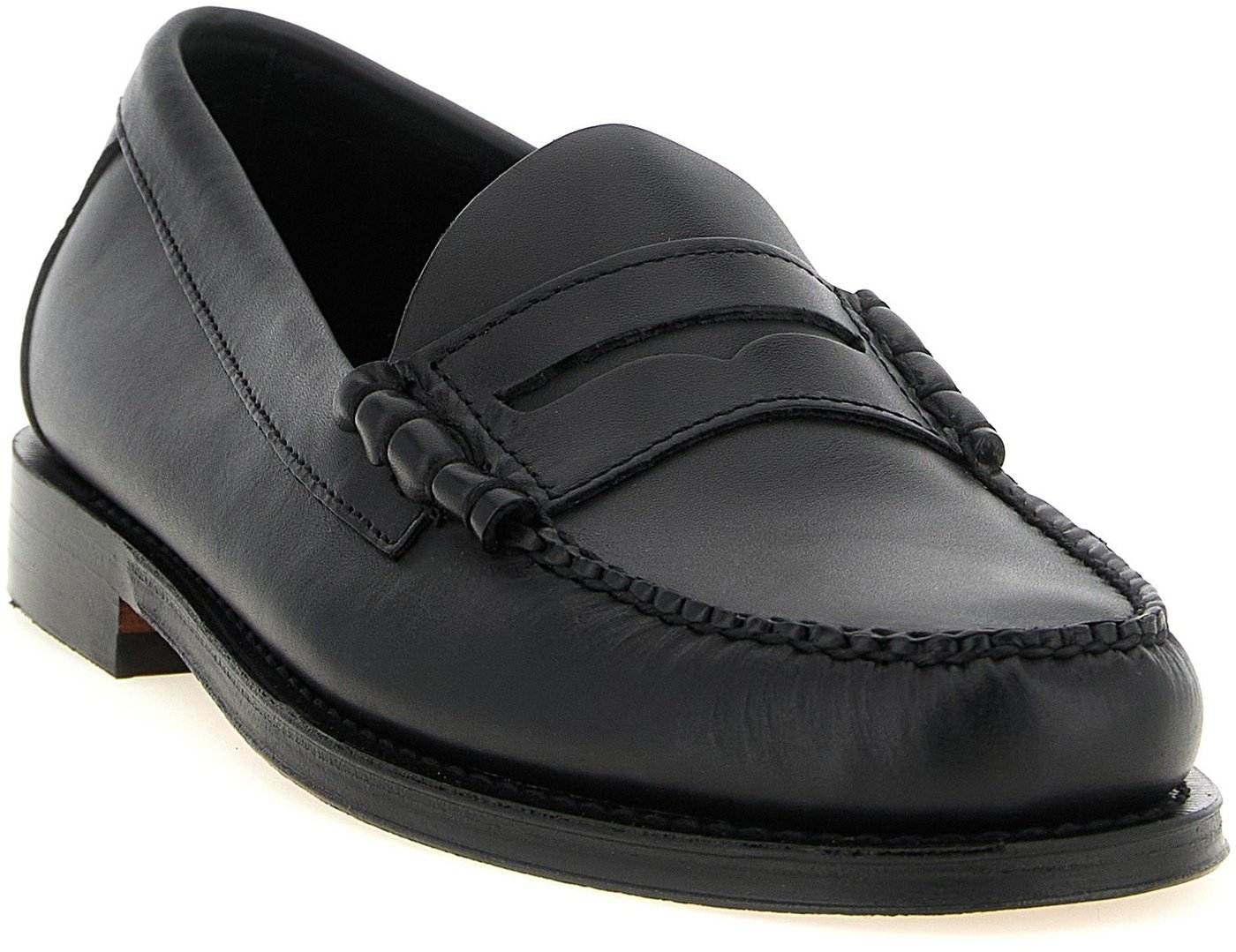 G.H. BASS Black Cowhide Slip-On Loafers