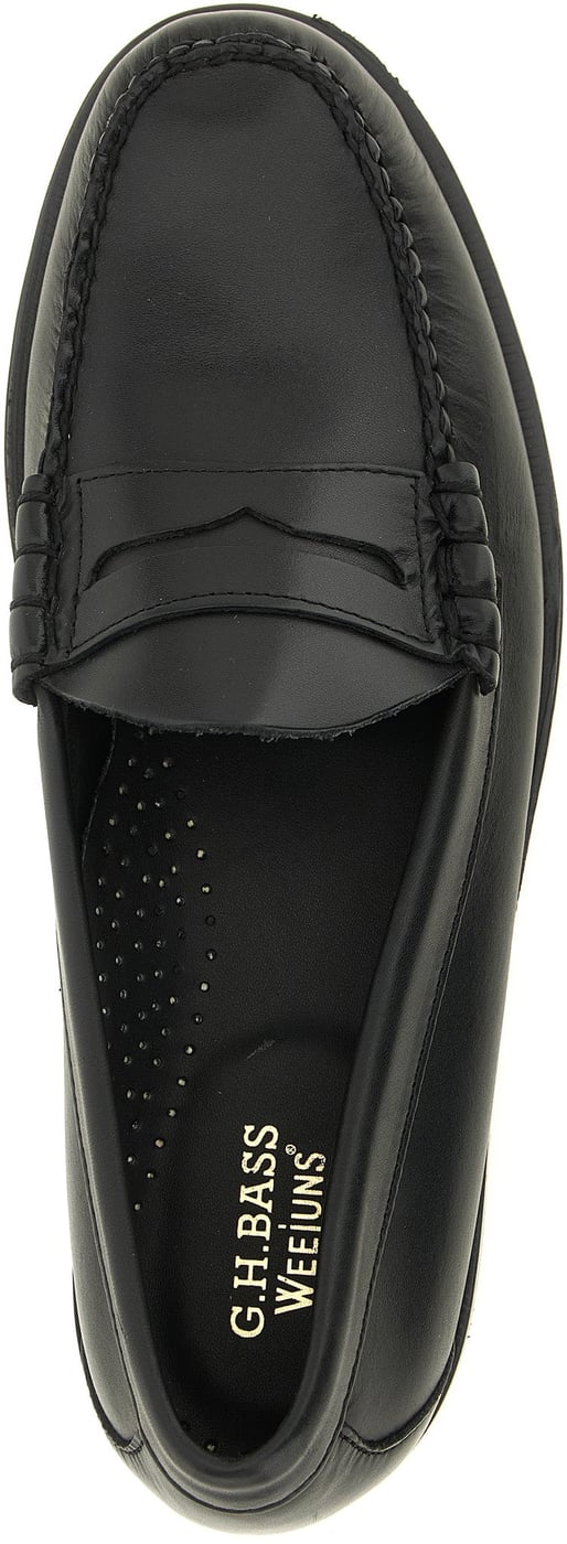 G.H. BASS Black Cowhide Slip-On Loafers