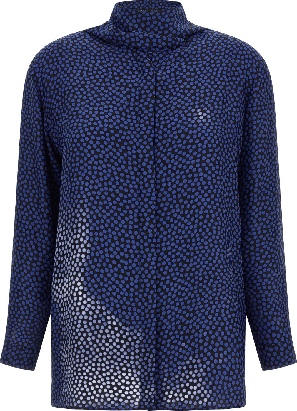 Gianluca Capannolo Blue Silk Blouse
