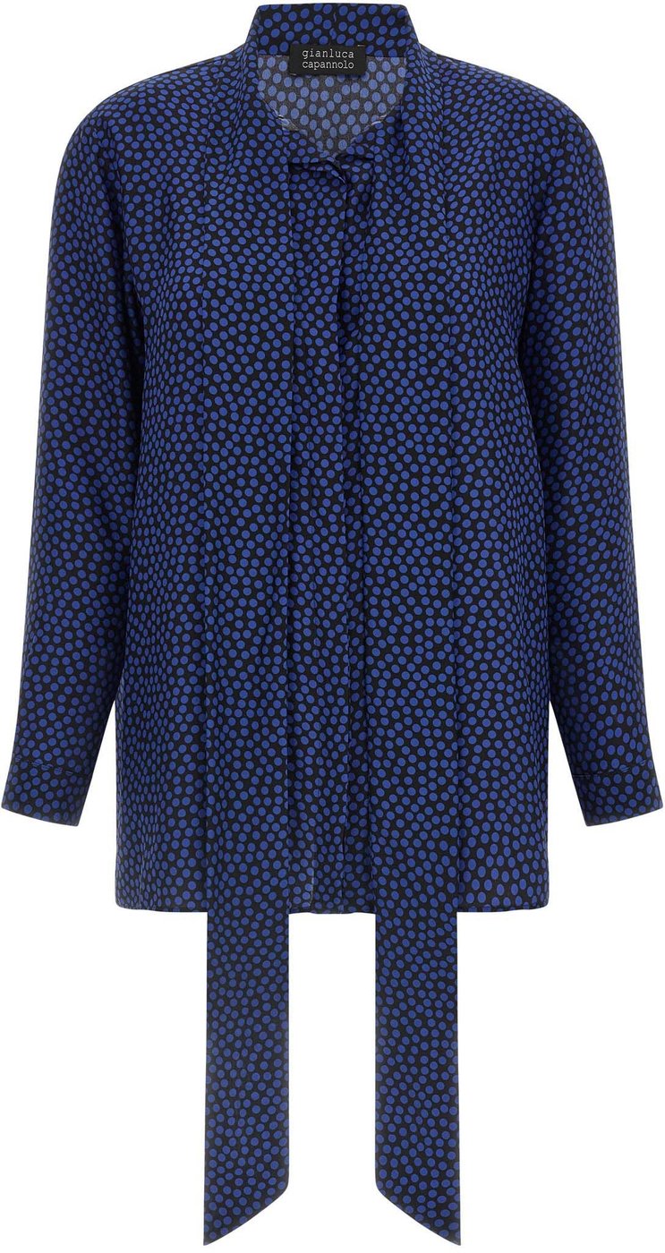 Gianluca Capannolo Blue Silk Blouse