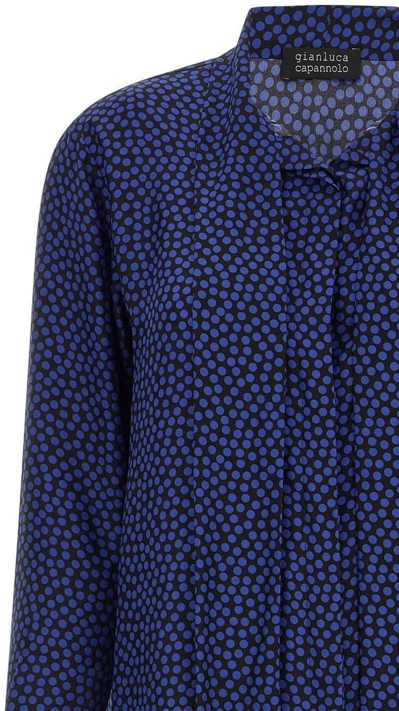 Gianluca Capannolo Blue Silk Blouse