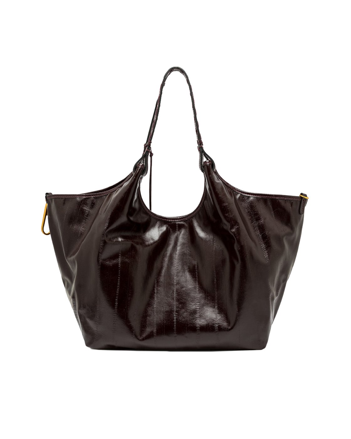 Antique Ruby Dua Eel Print Leather Tote Bag