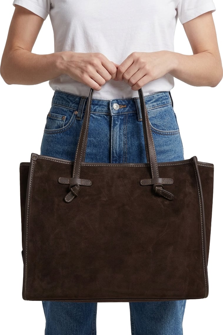 Handbag in suede