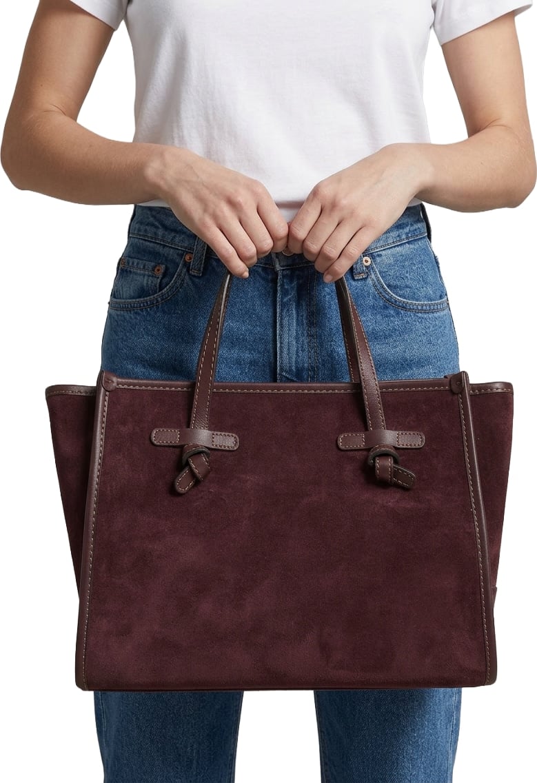 Handbag in suede
