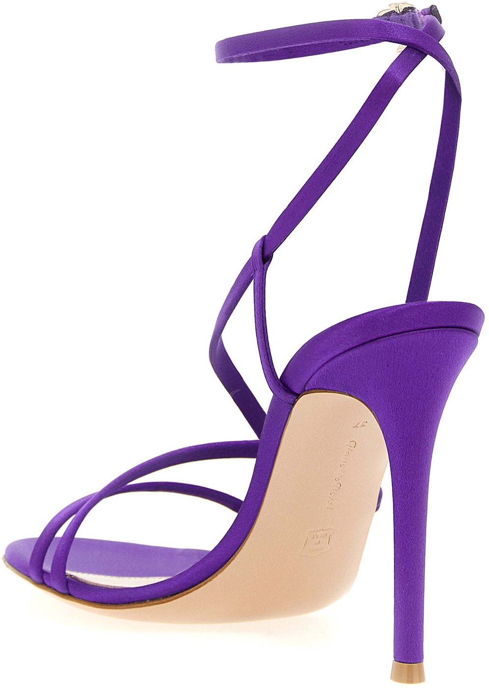 Gianvito Rossi Purple Fabric Stiletto Heel Sandals