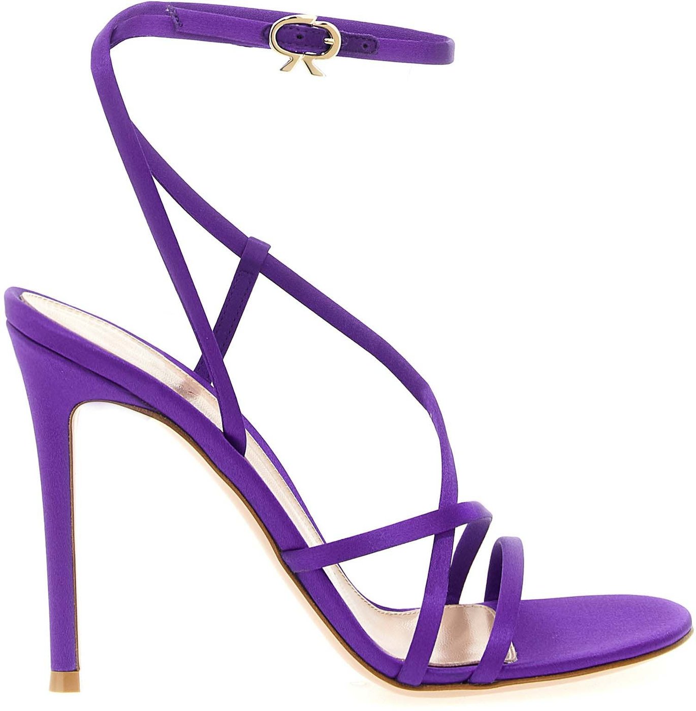 Gianvito Rossi Purple Fabric Stiletto Heel Sandals