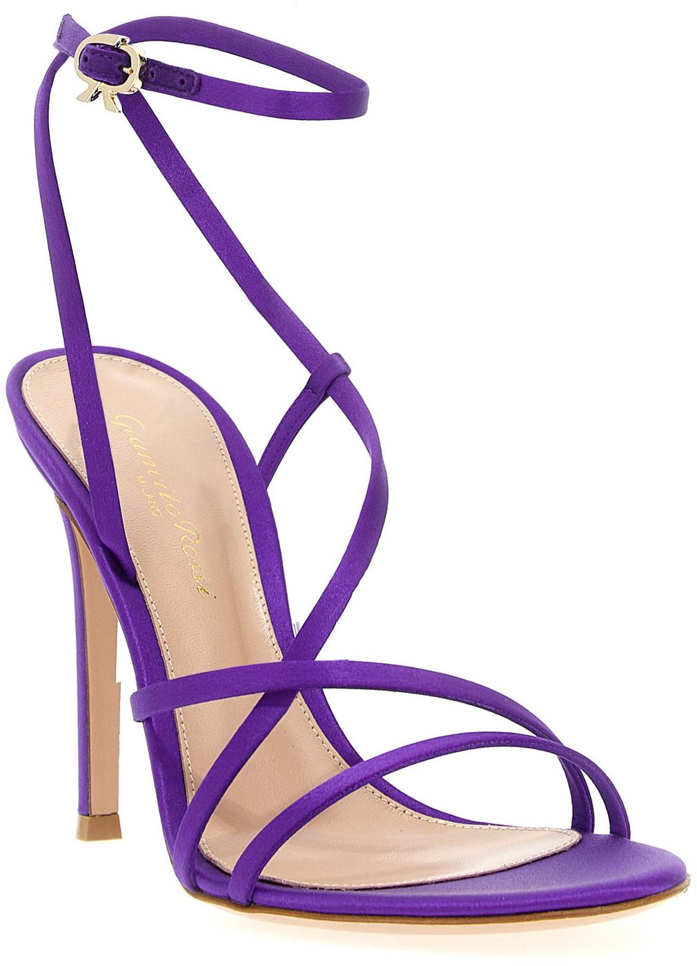 Gianvito Rossi Purple Fabric Stiletto Heel Sandals