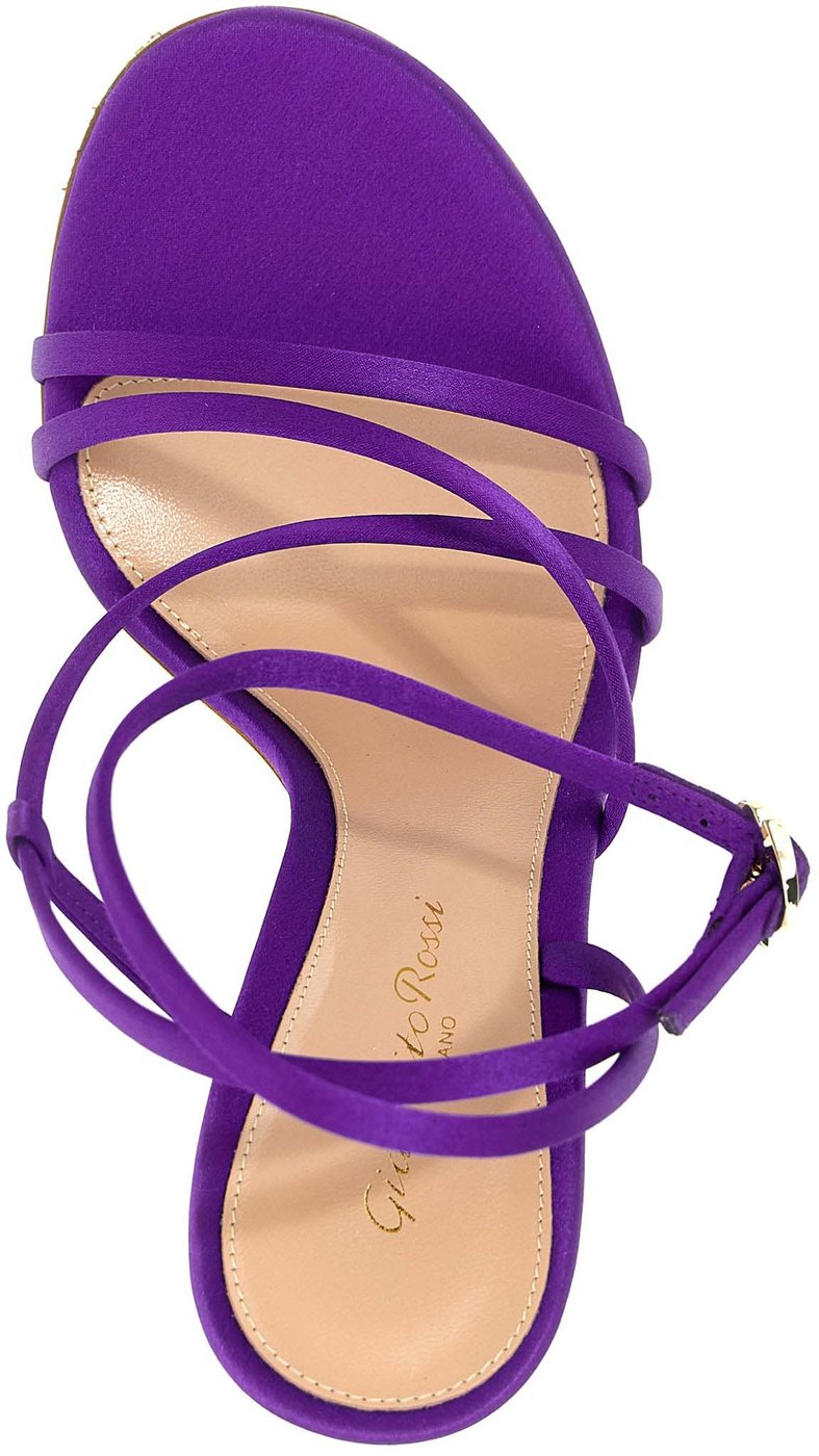 Gianvito Rossi Purple Fabric Stiletto Heel Sandals