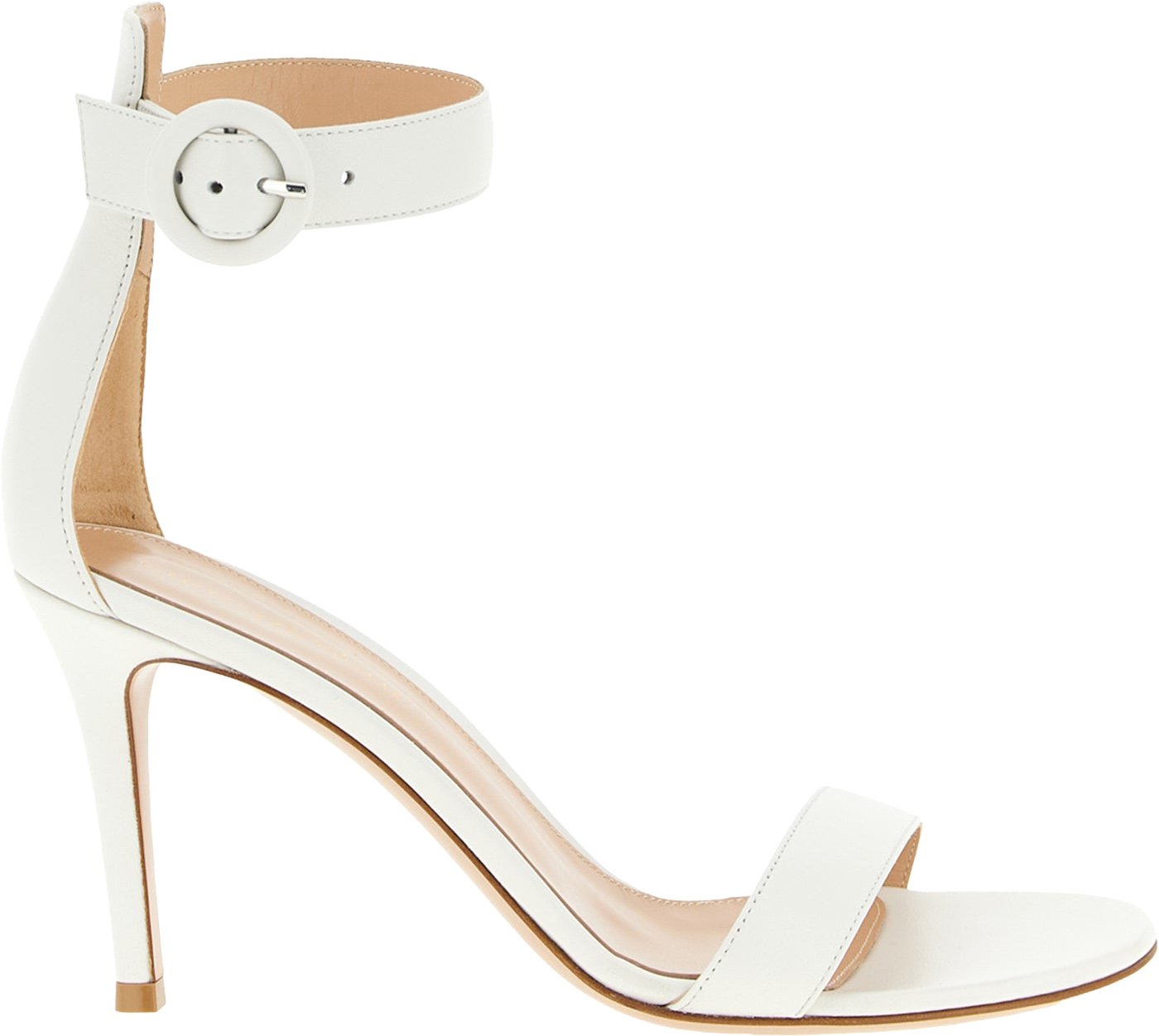 Gianvito Rossi White Napa Leather / Calf Bos Taurus Stiletto Heel Sandals