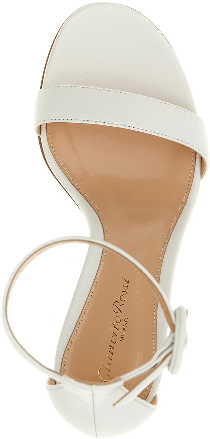 Gianvito Rossi White Napa Leather / Calf Bos Taurus Stiletto Heel Sandals