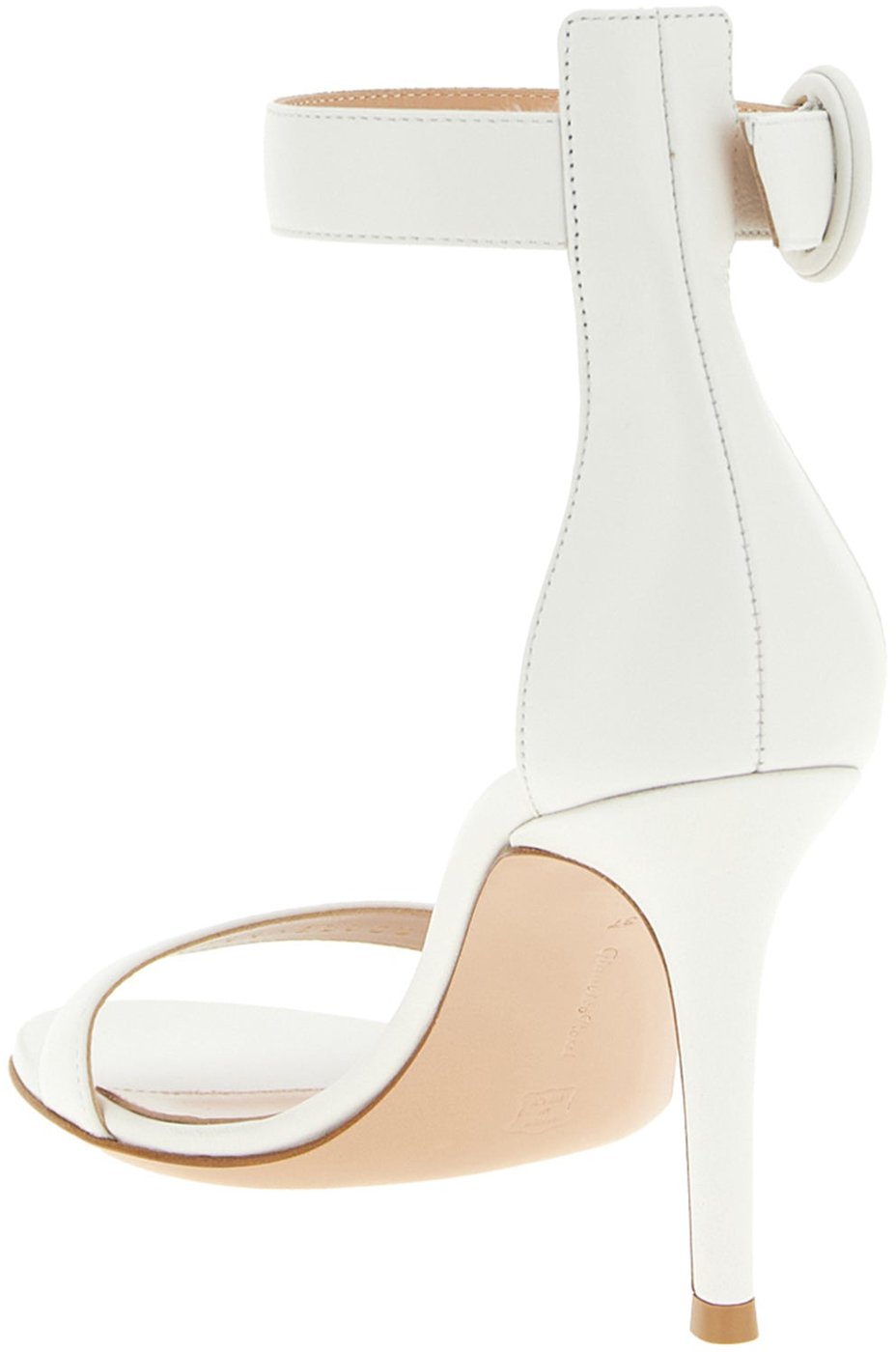 Gianvito Rossi White Napa Leather / Calf Bos Taurus Stiletto Heel Sandals