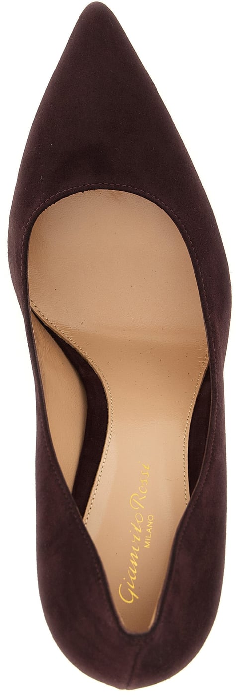 Gianvito Rossi Bordeaux Suede Leather High Heel Pumps
