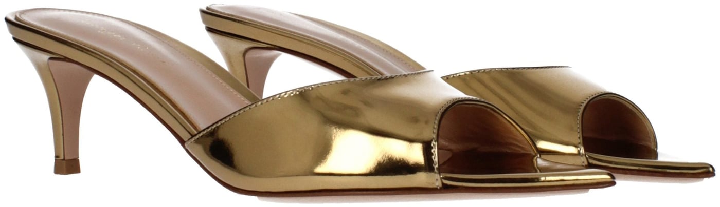 Gianvito Rossi Gold Leather Platform Sandals