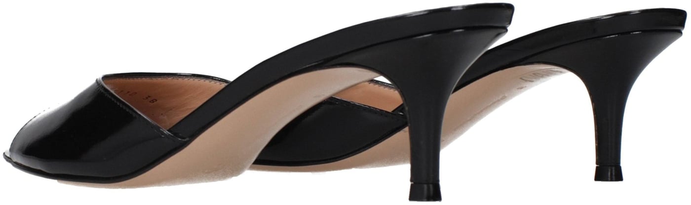 Gianvito Rossi Black Leather Platform Sandals