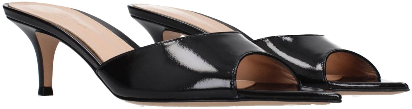 Gianvito Rossi Black Leather Platform Sandals