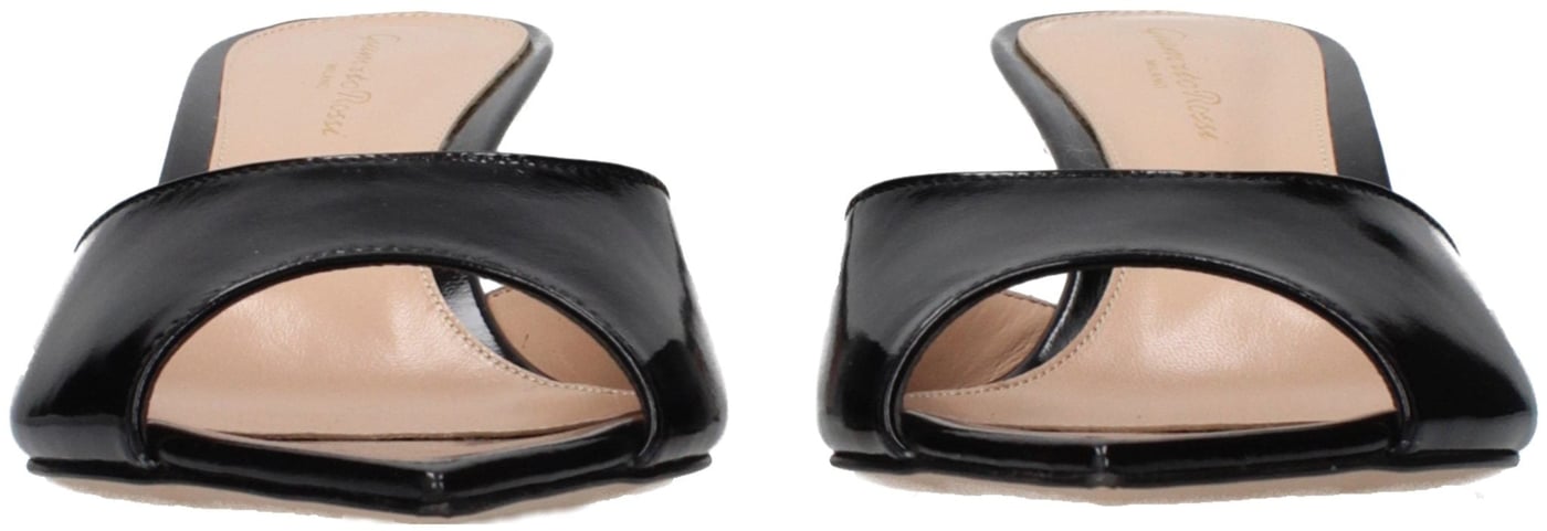 Gianvito Rossi Black Leather Platform Sandals