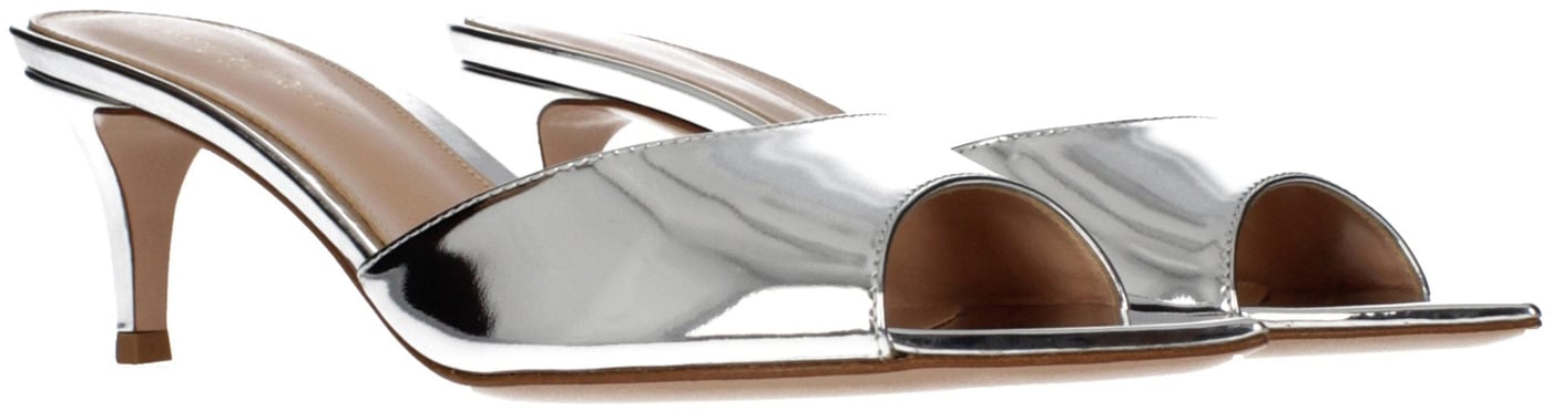 Gianvito Rossi Gray Leather Platform Sandals