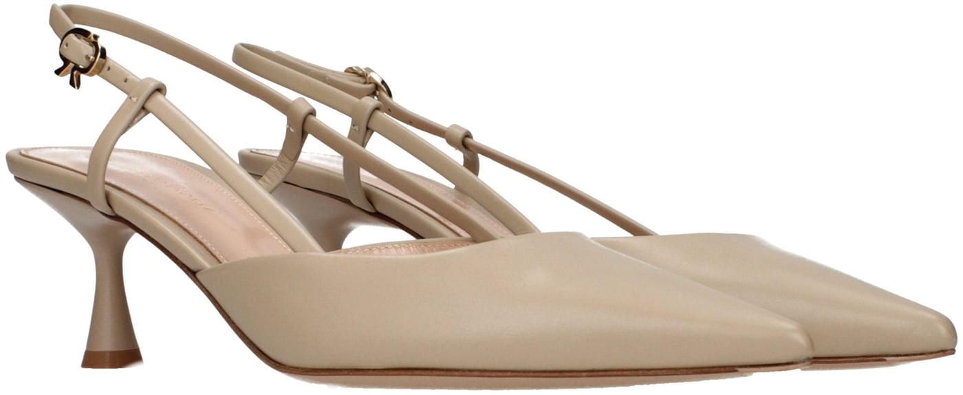 Gianvito Rossi Beige Leather High Heel Pumps