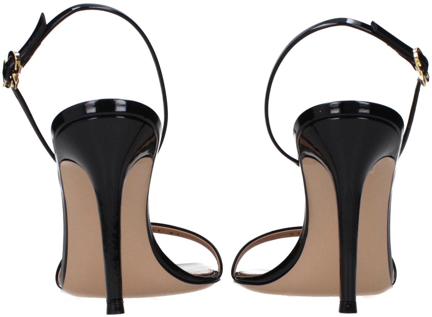 Gianvito Rossi Black Leather Stiletto Heel Sandals