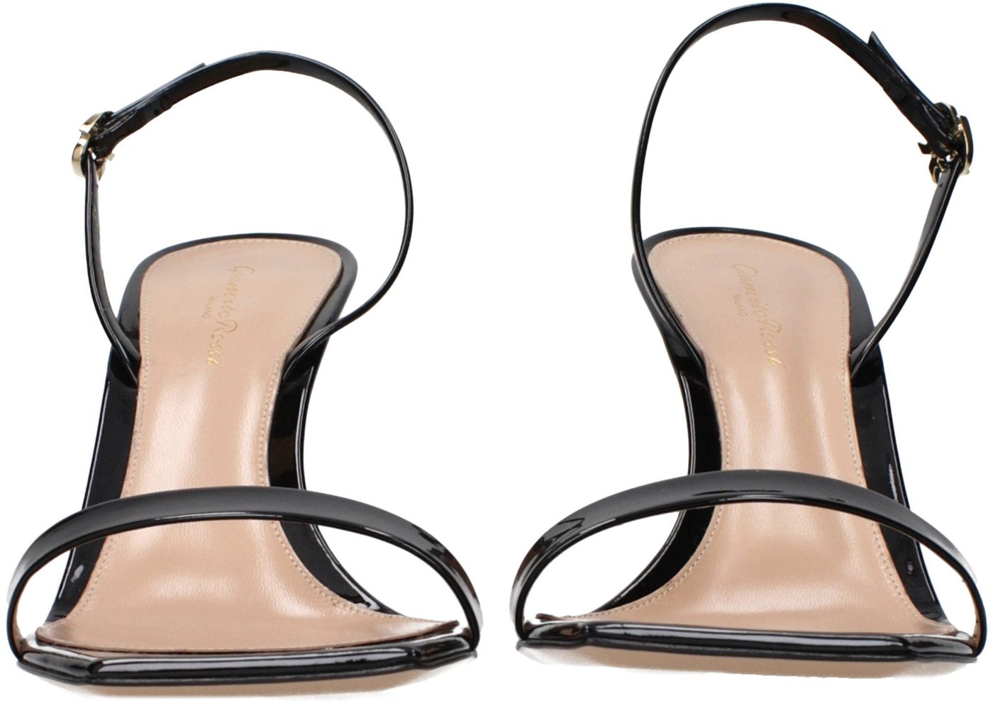 Gianvito Rossi Black Leather Stiletto Heel Sandals