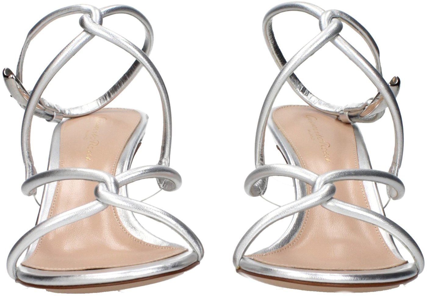 Gianvito Rossi Gray Leather Stiletto Heel Sandals