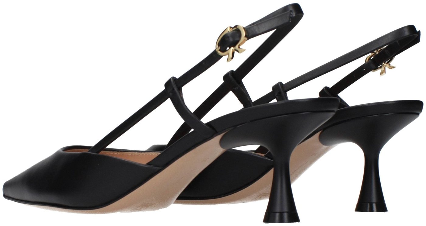 Gianvito Rossi Black Leather Mid Heel Pumps