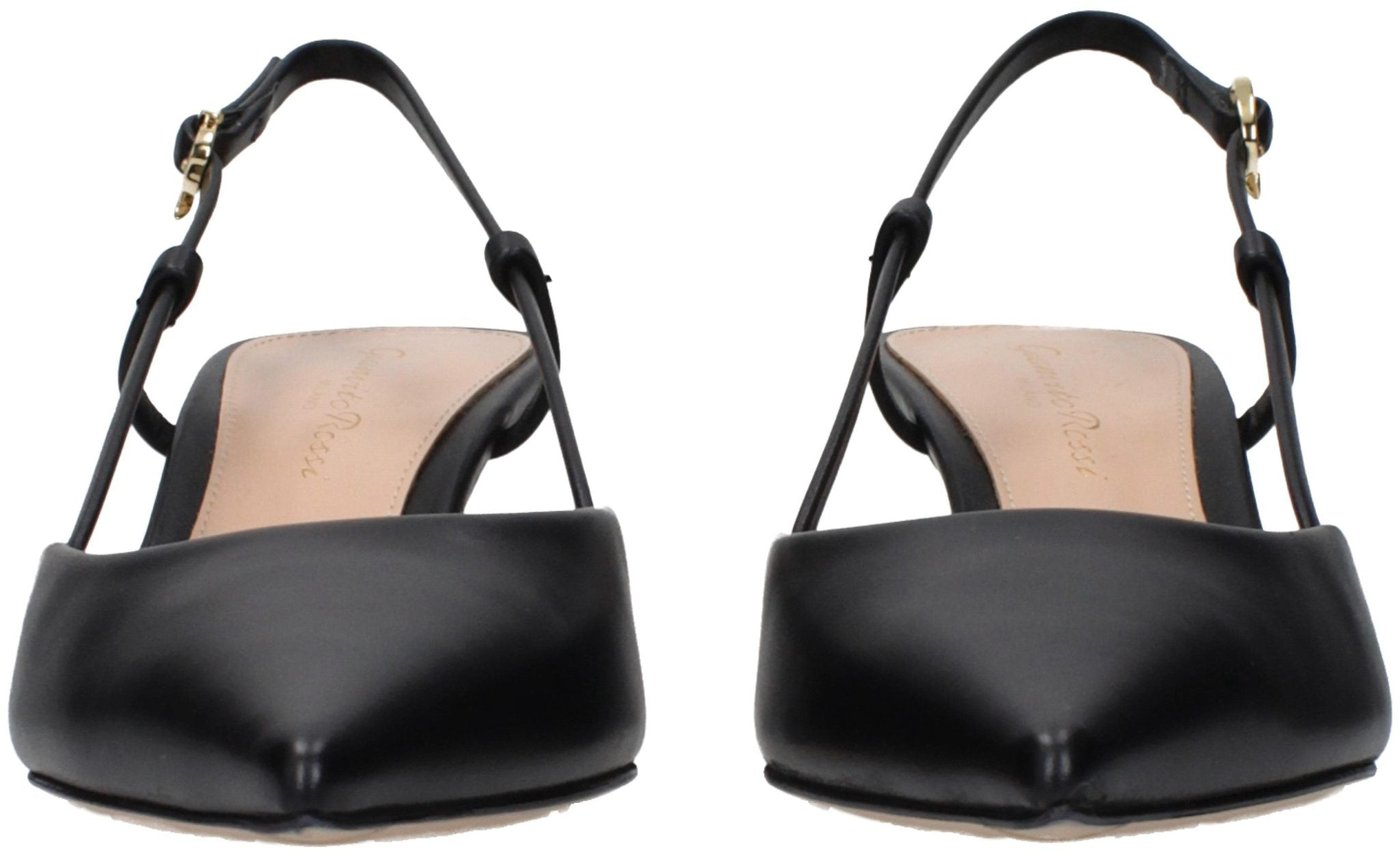 Gianvito Rossi Black Leather Mid Heel Pumps