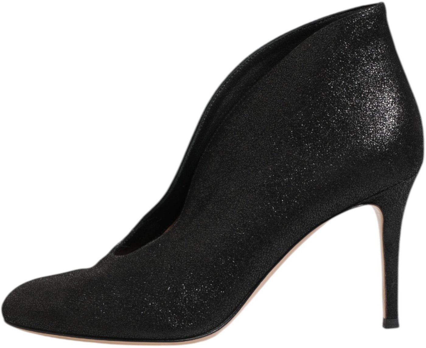 Gianvito Rossi Metallic Black Pump Stiletto Heels Shoes