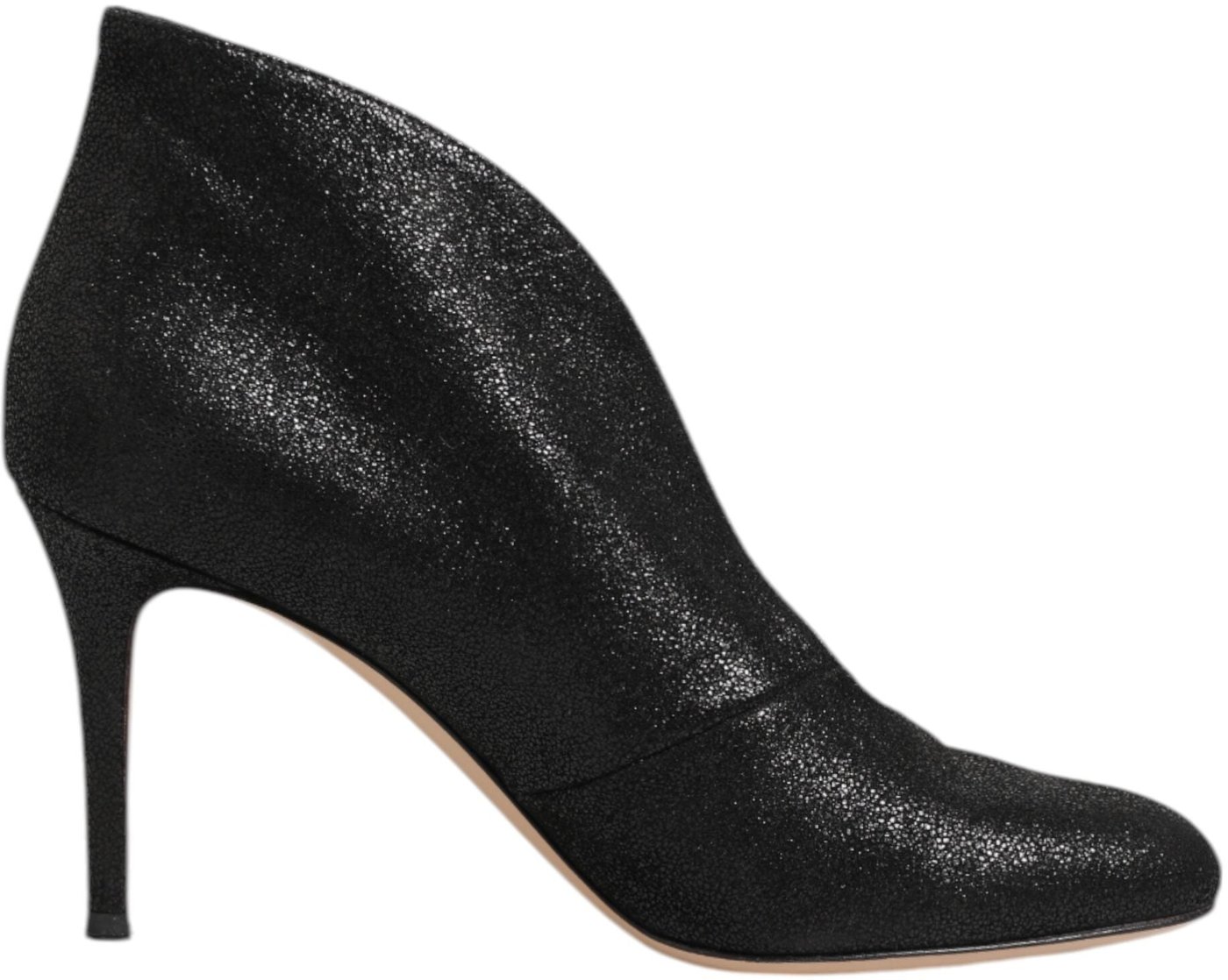 Gianvito Rossi Metallic Black Pump Stiletto Heels Shoes