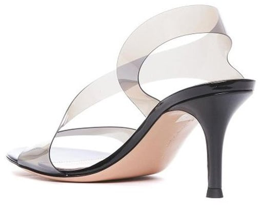 Gianvito Rossi Black Rubber Stiletto Heel Sandals