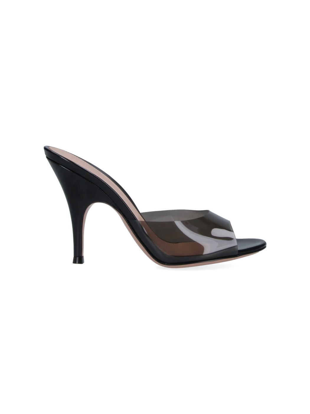 Black Sofia 95 Plexi Strap Mules