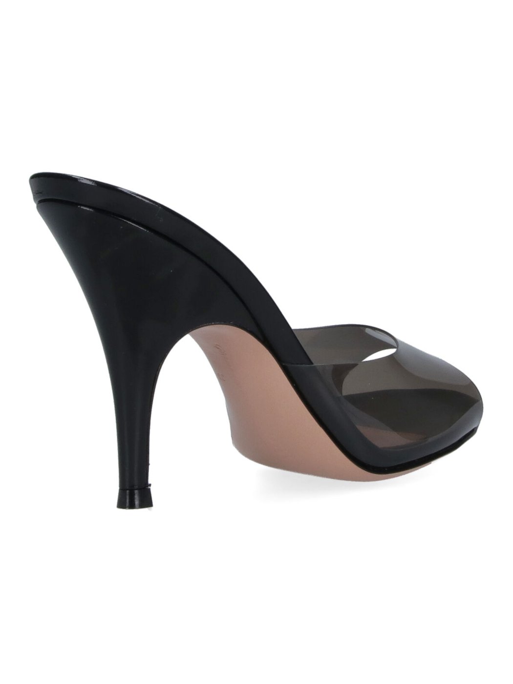 Black Sofia 95 Plexi Strap Mules