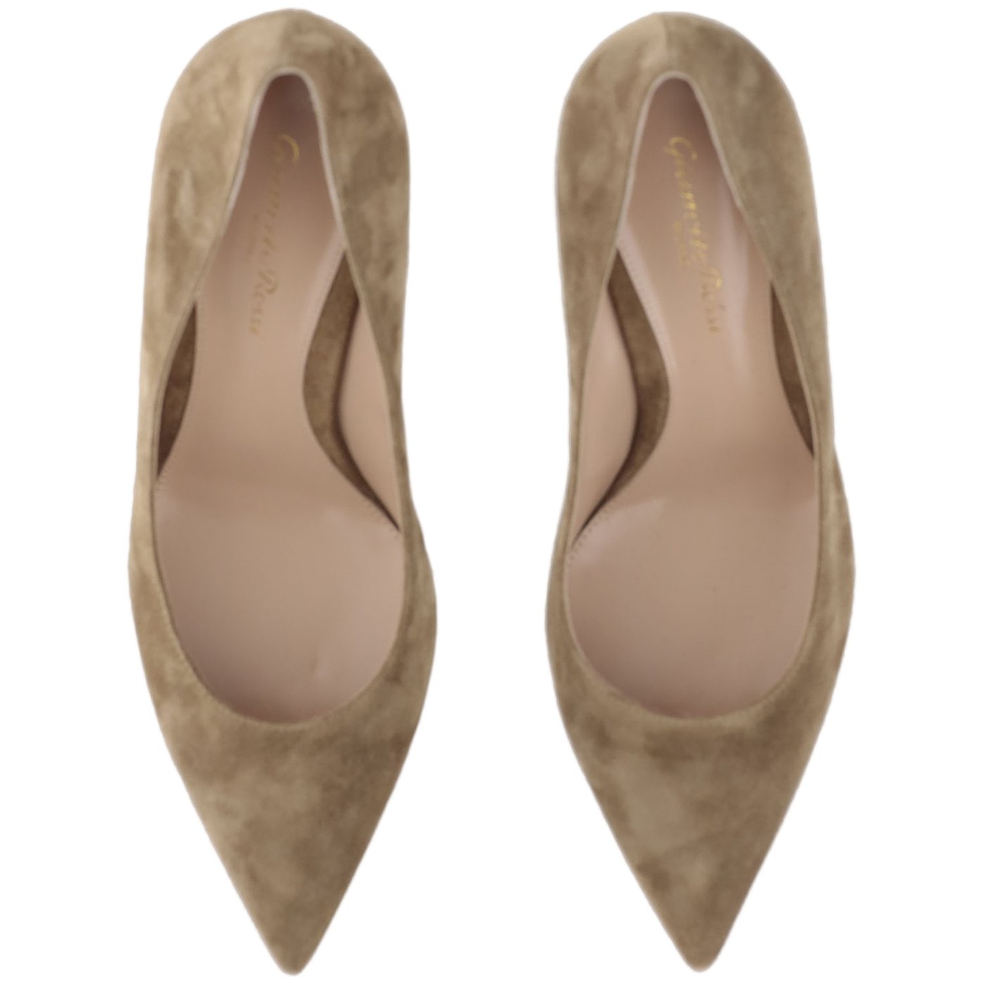 Suede Pumps With Pointed Toe And Slim Heel