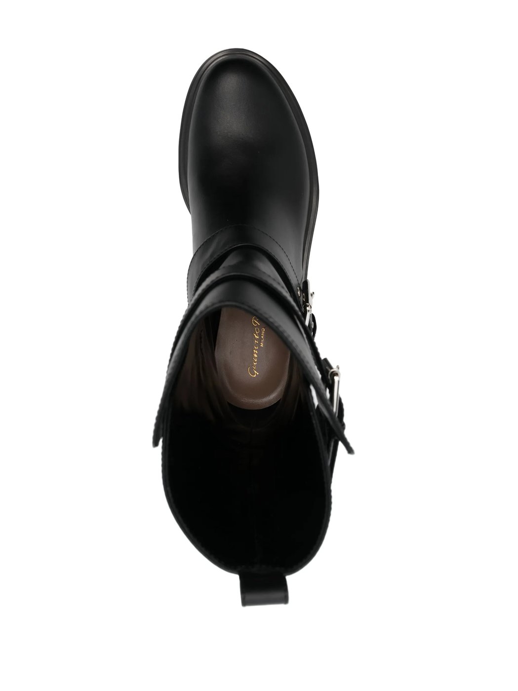 Black Chunky Sole Calf Leather Boots