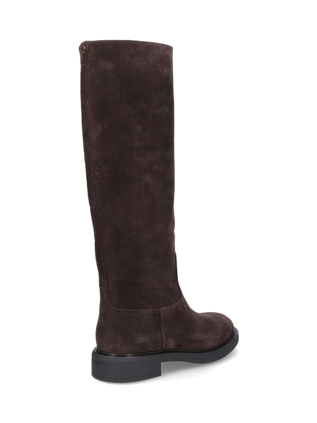 Suede Brown Stivali "Ascott" with Rounded Toe and Slip-On Design