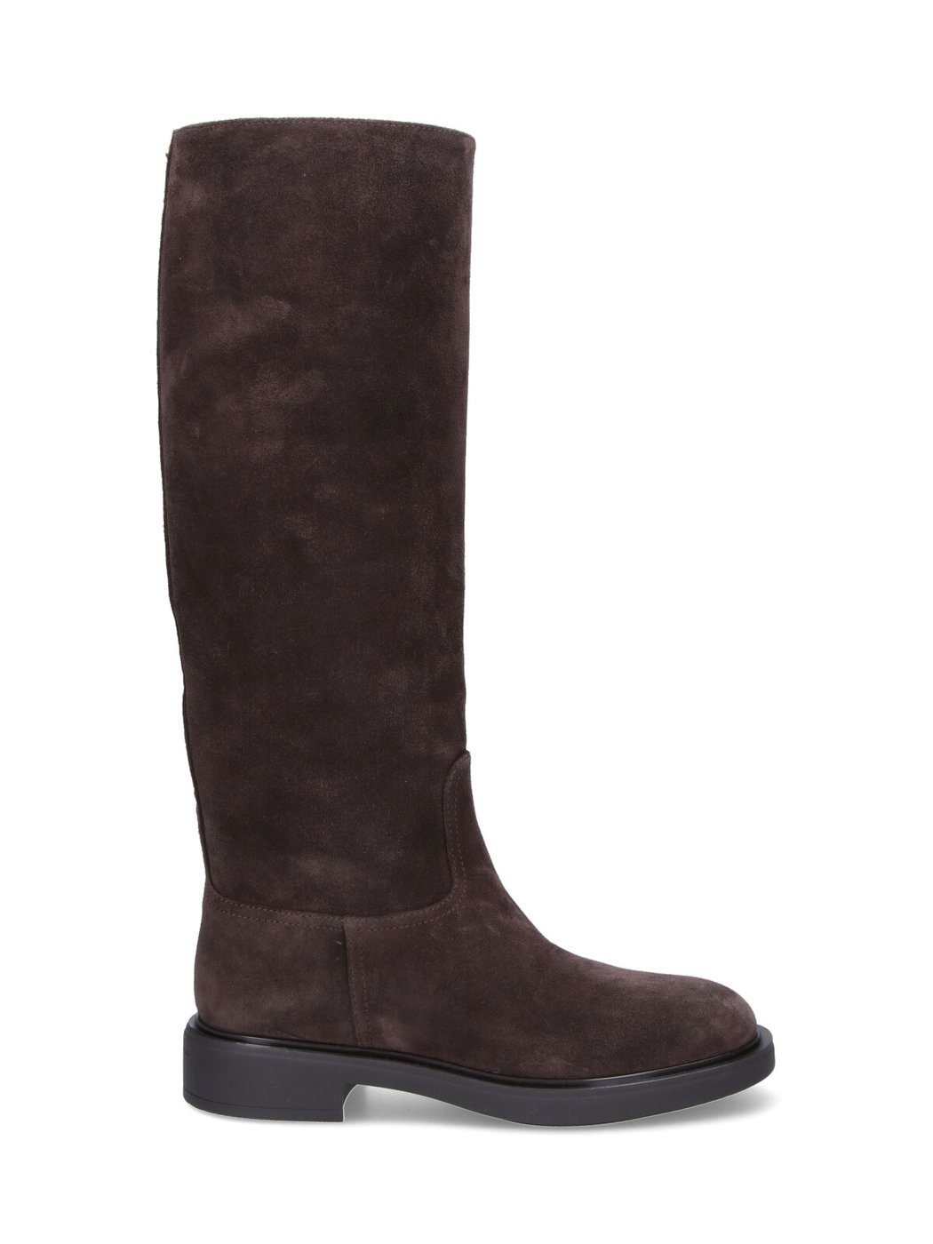 Suede Brown Stivali "Ascott" with Rounded Toe and Slip-On Design