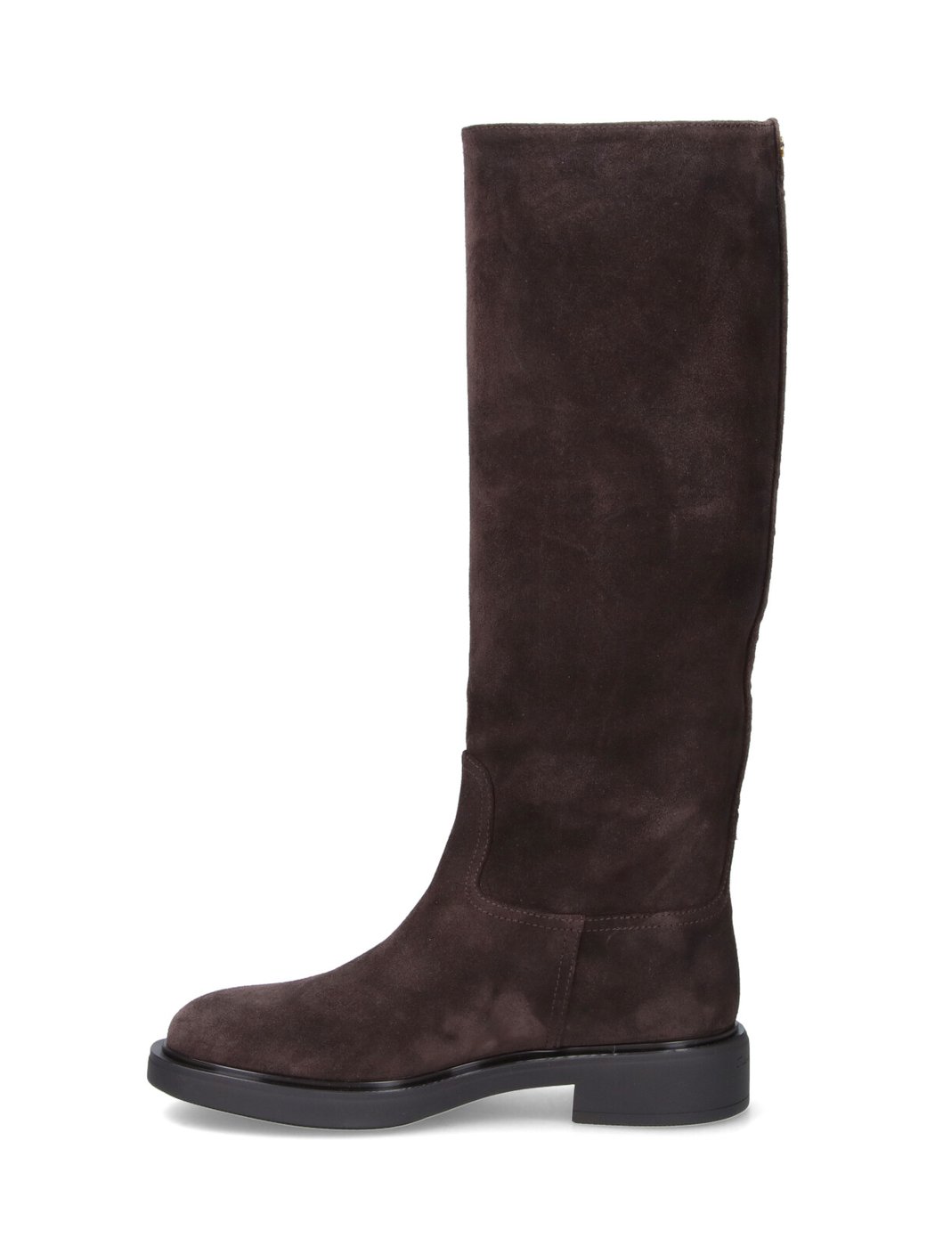 Suede Brown Stivali "Ascott" with Rounded Toe and Slip-On Design