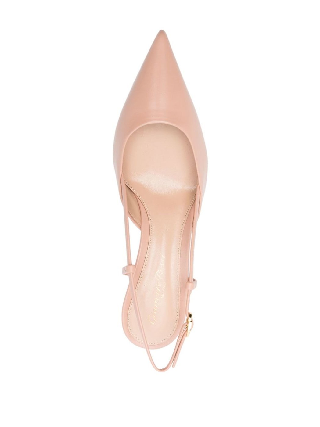 Pointed Toe Calf Leather Kitten Slingbacks