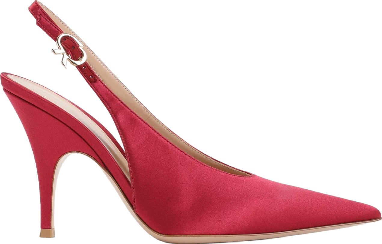 Gianvito Rossi Sofia Sling Crepe Satin Pumps