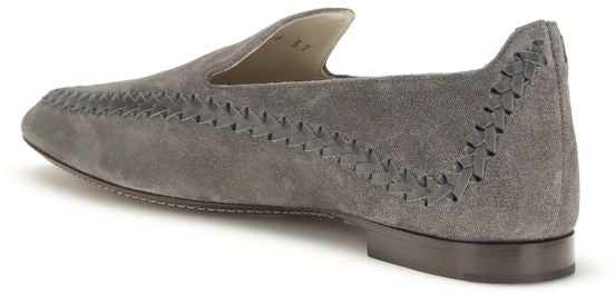 Giorgio Armani Gray Calf Leather Bos Taurus Slip-On Loafers