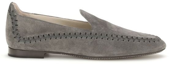 Giorgio Armani Gray Calf Leather Bos Taurus Slip-On Loafers