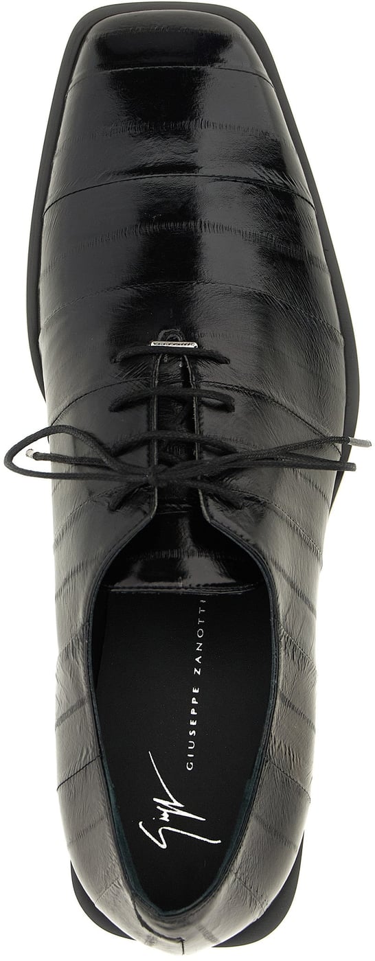 Giuseppe Zanotti Black Leather Oxfords And Derbies