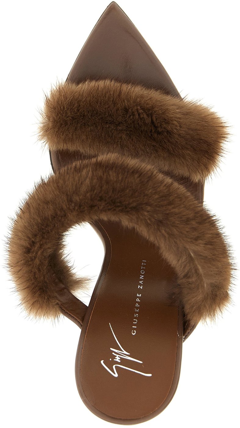 Giuseppe Zanotti Brown Cowhide Stiletto Heel Sandals